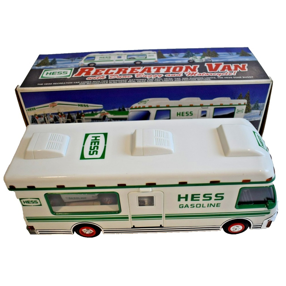 1998 Hess Truck Recreation Van with Dune Buggy and Motorcycle